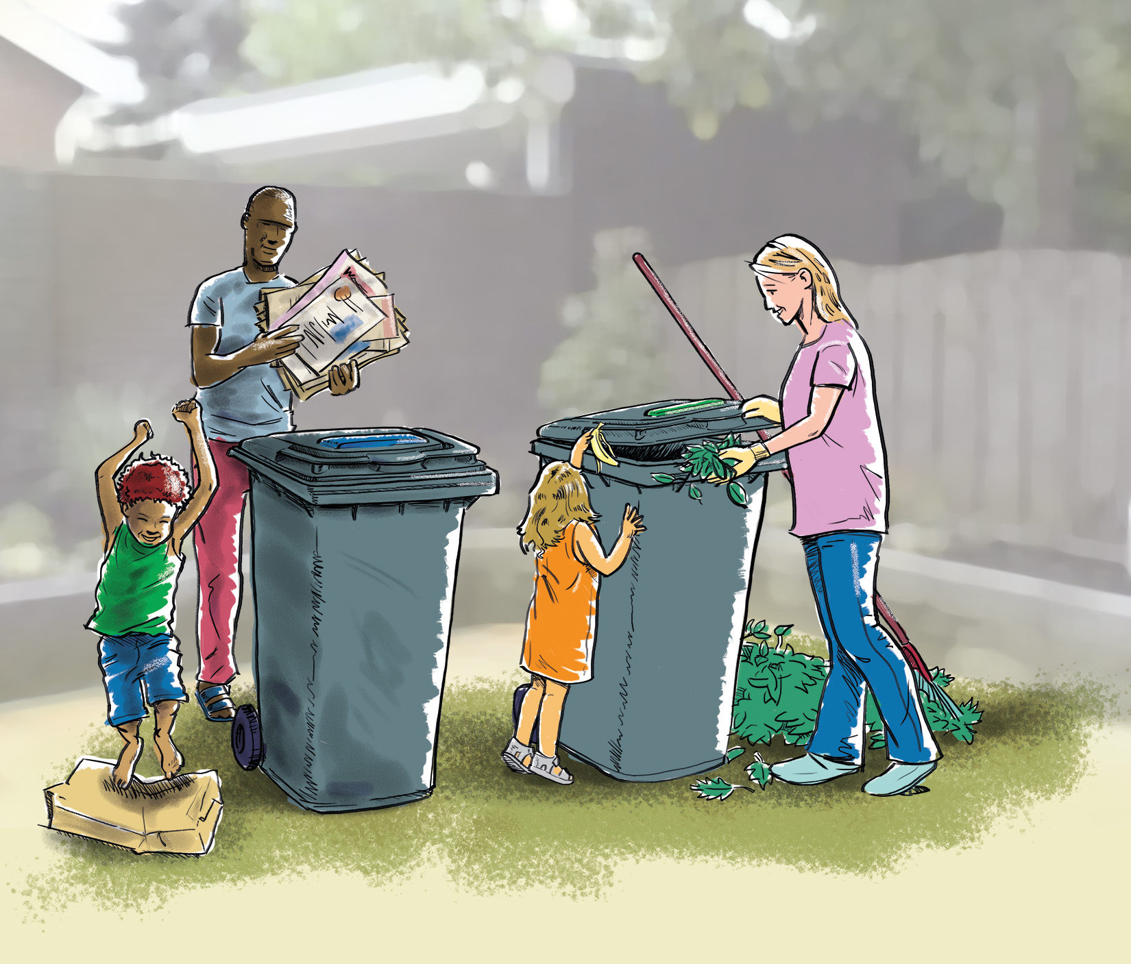 illustratie gescheiden afval - Irado