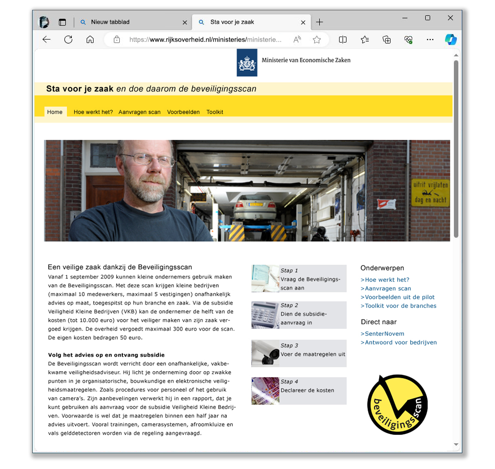 website van de campagne Sta voor je zaak